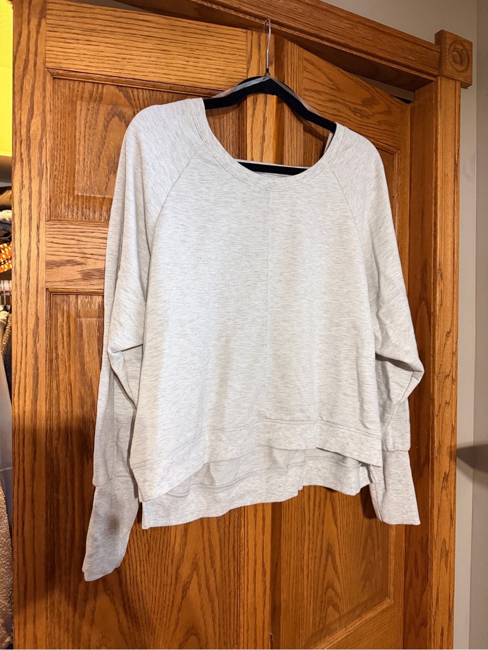 Yogalicious Off-the-Shoulder Light Gray Pullover Sweater